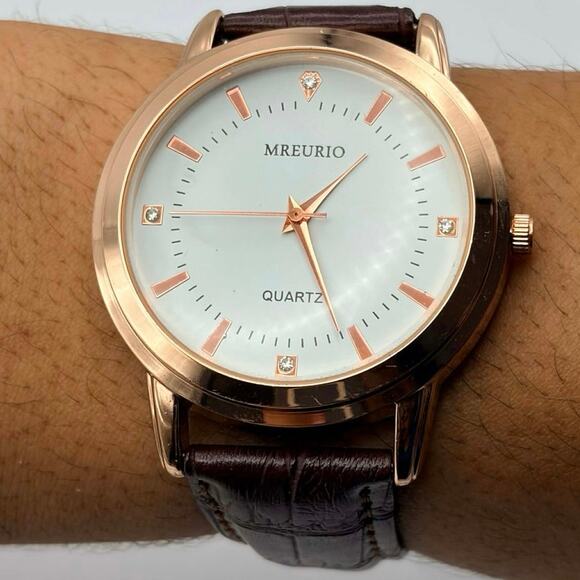 Rose Gold & Brown Mreurio Men’s Watch - Picture 3 of 5